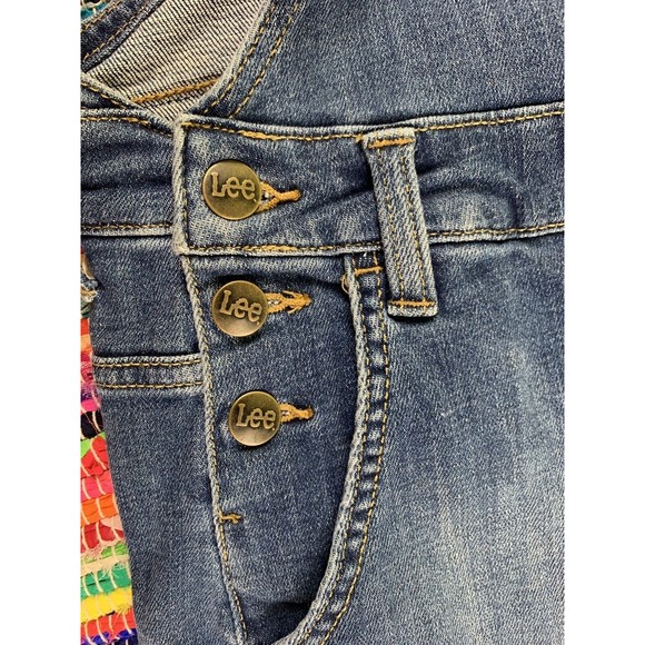 Lee Denim Shortalls Size M Relaxed Fit Stretch Shorts - Picture 5 of 8